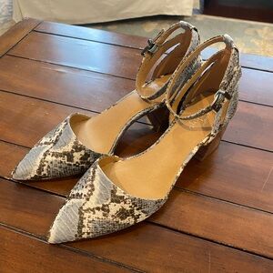 Crown Vintage Snakeskin Block Heels